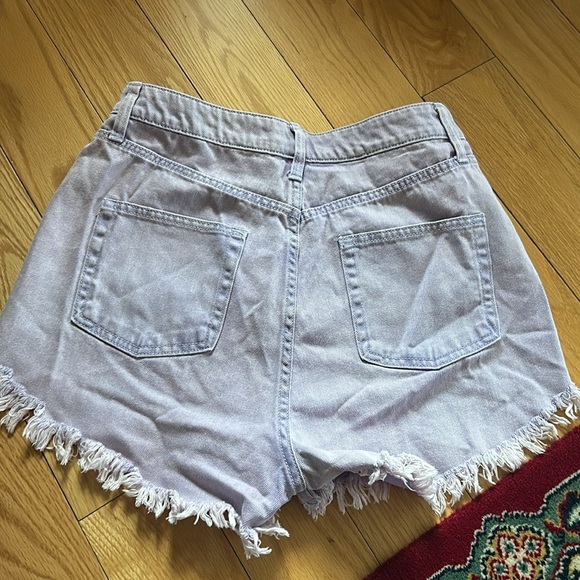 Wild Fable Highest Rise Lilac Distressed Denim Shorts EUC - Picture 8 of 12